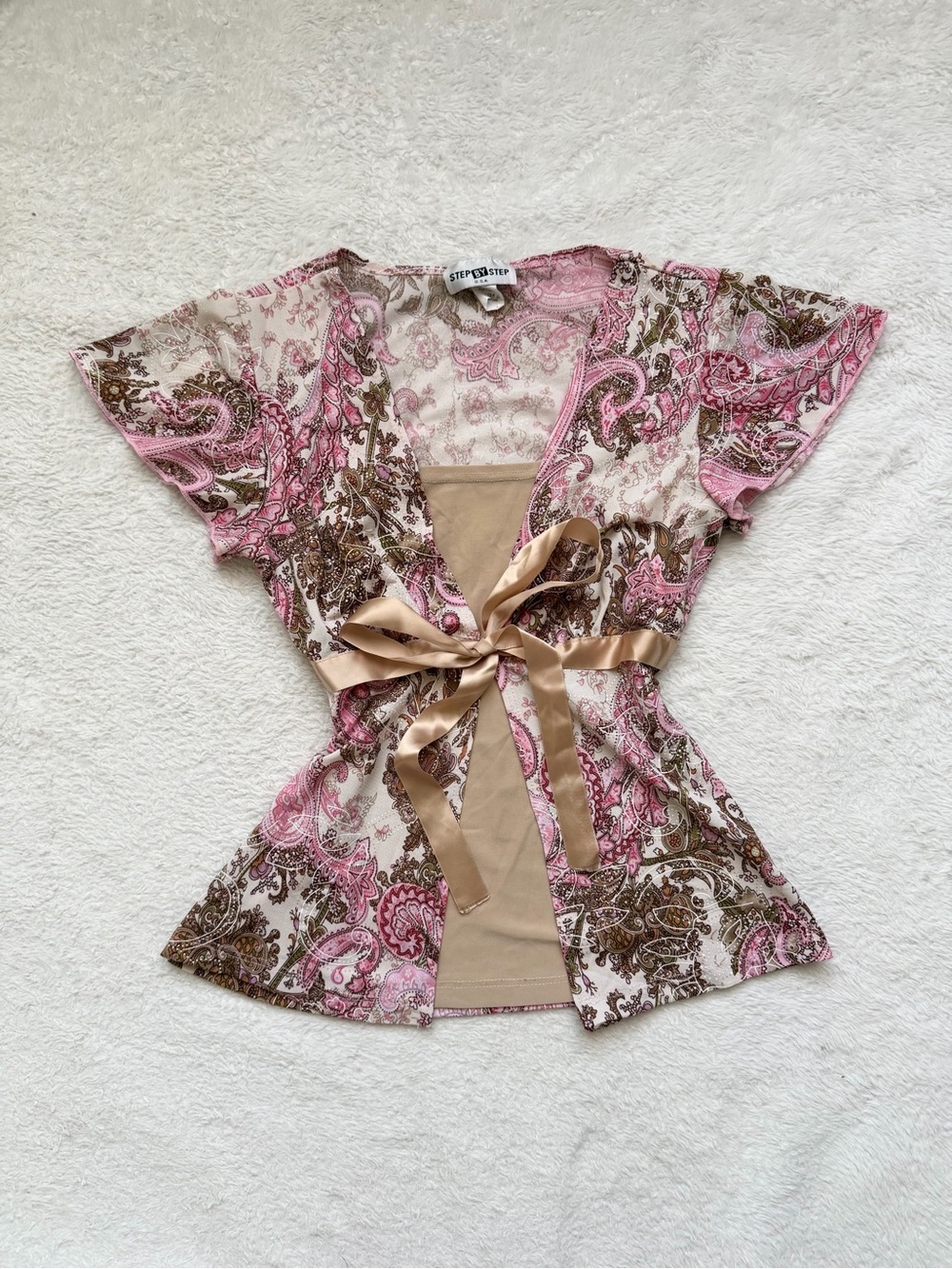 Ethereal Vintage 90s Step By Step paisley fairy layered babydoll top